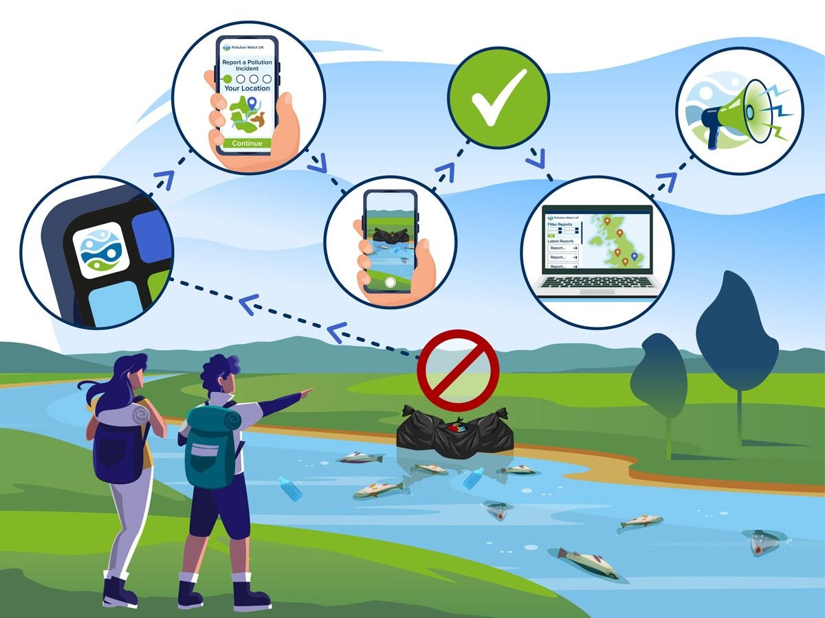 Reporting pollution infographic